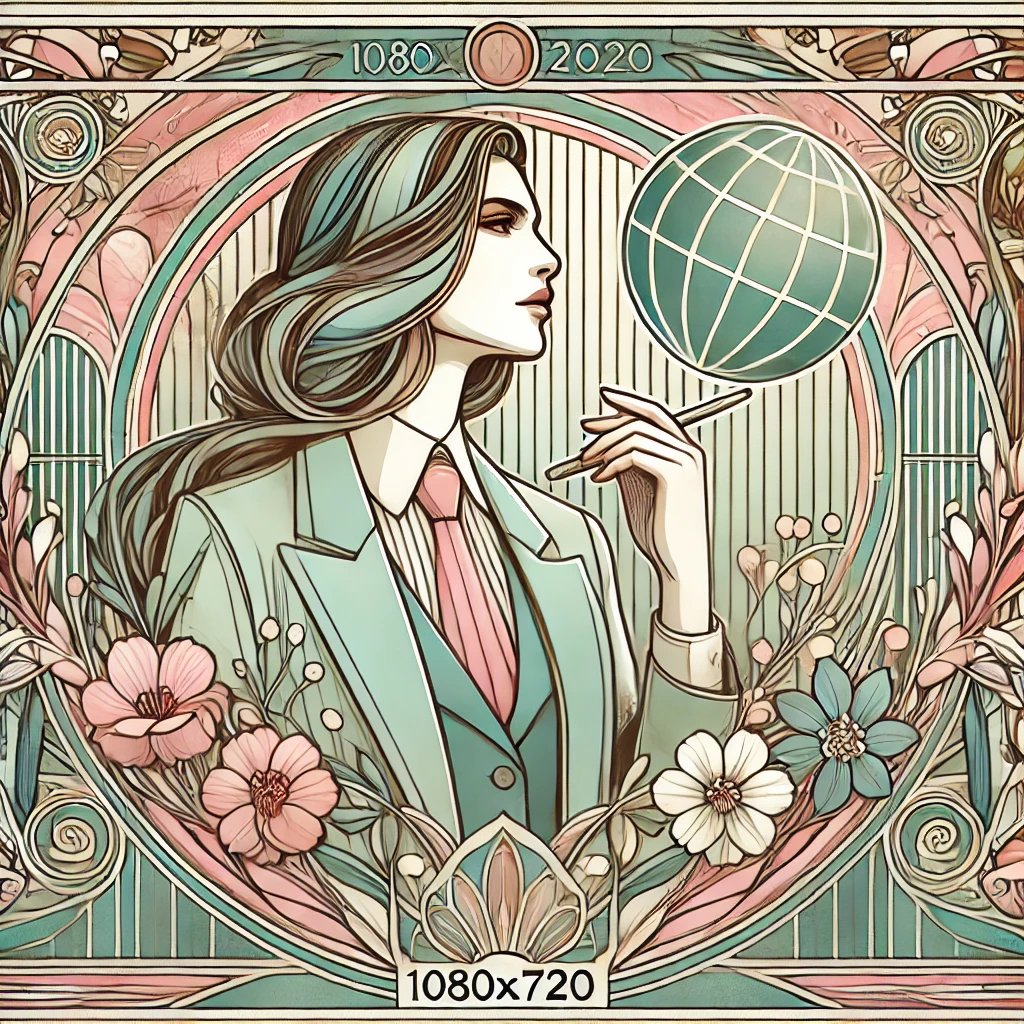 Illustration Art Nouveau pour une reprise d'entreprise internationale